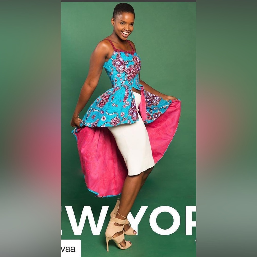 African High-Low Butterly Dress by Pauline Asmah Designs
